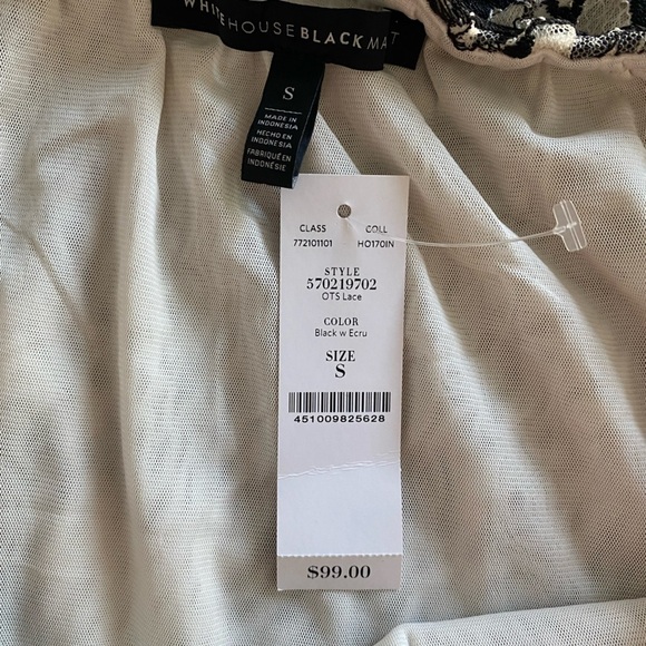 White House Black Market 3/4 Sleeve Lace Overlay Blouse Top NWT Size S - Picture 11 of 11